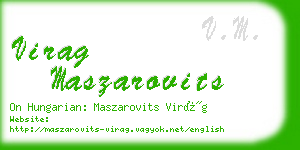 virag maszarovits business card